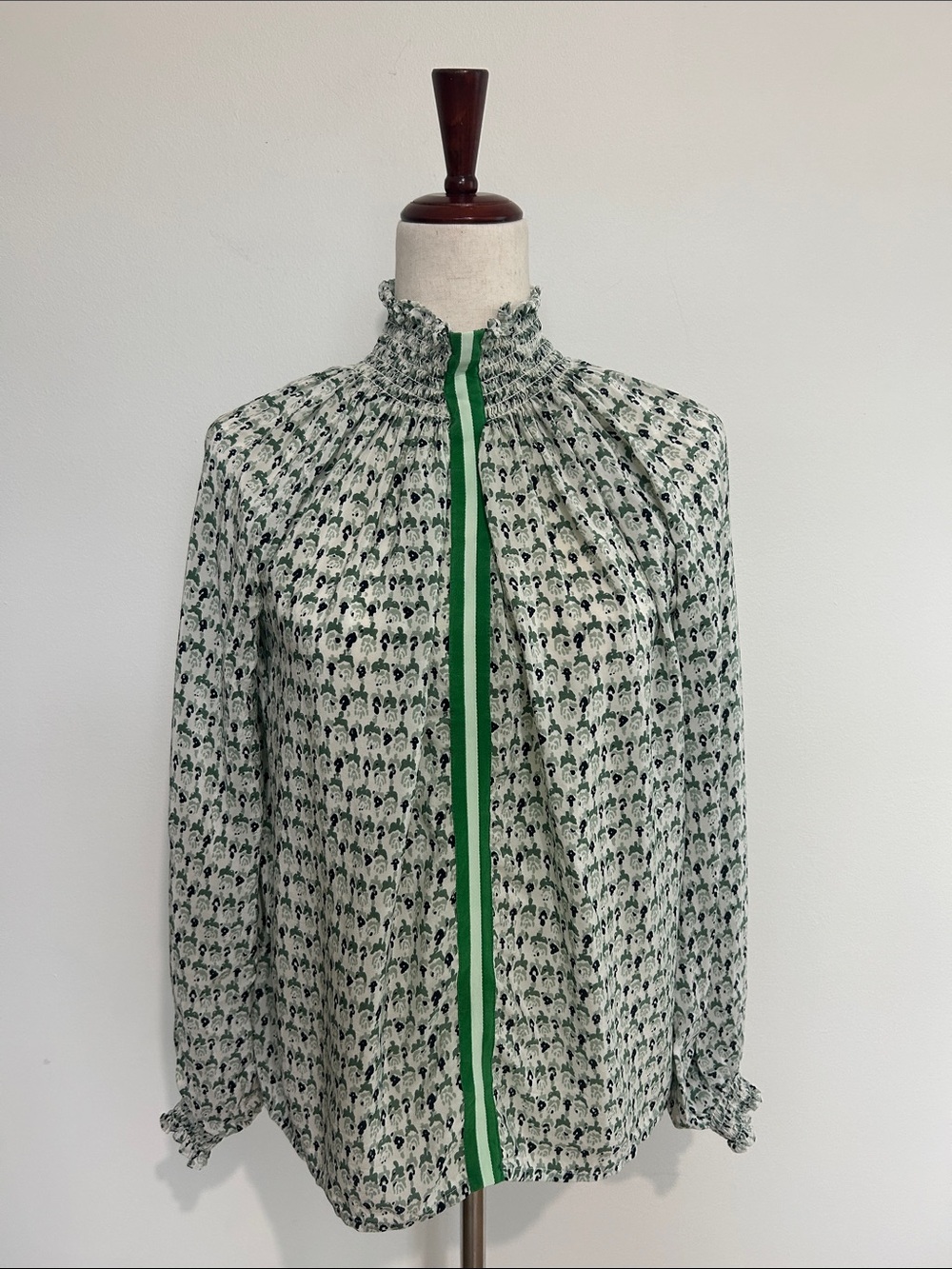 Rungolee Brooklyn Full Sleeve 100% Silk Blouse Size XS EUC